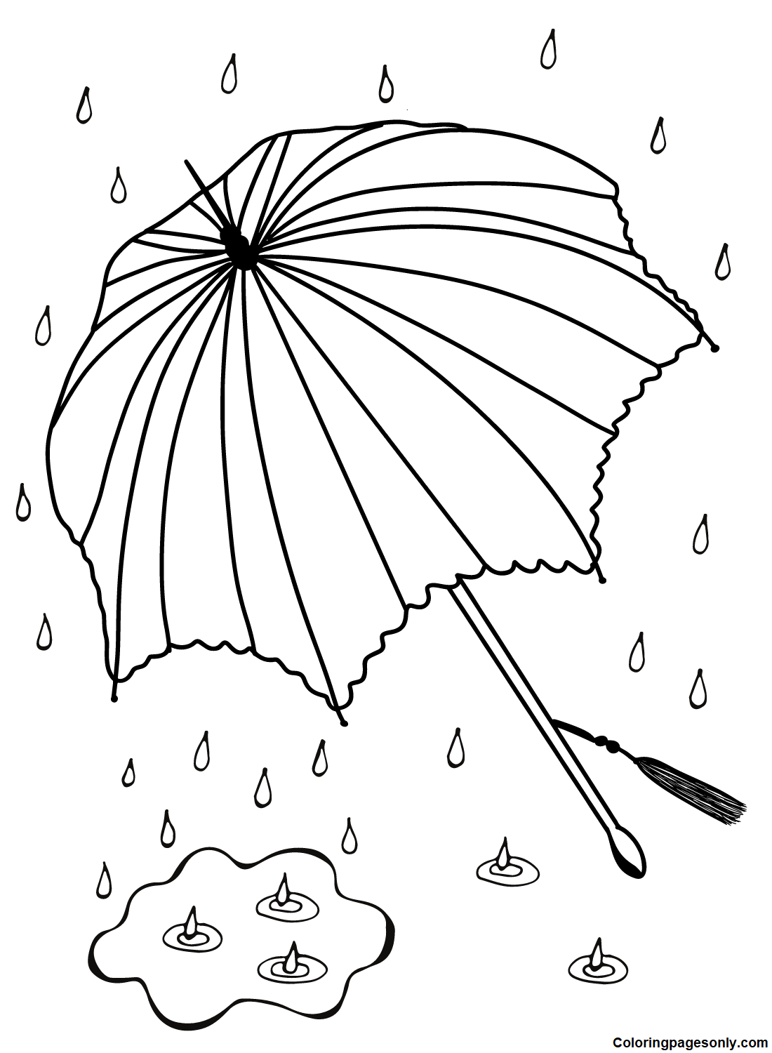 Umbrella coloring pages printable for free download