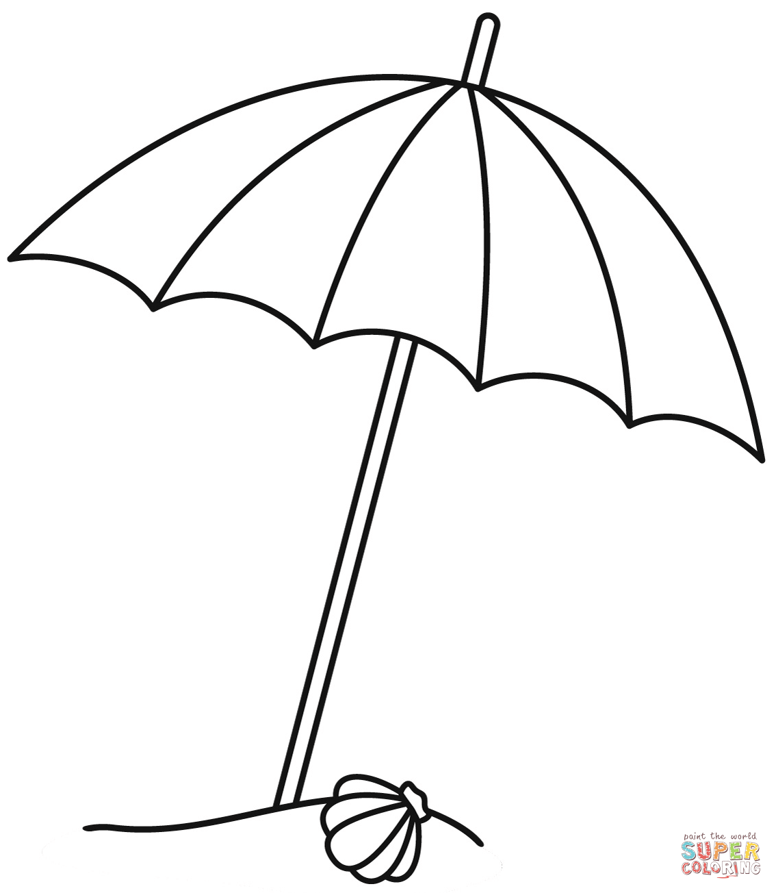 Beach umbrella coloring page free printable coloring pages