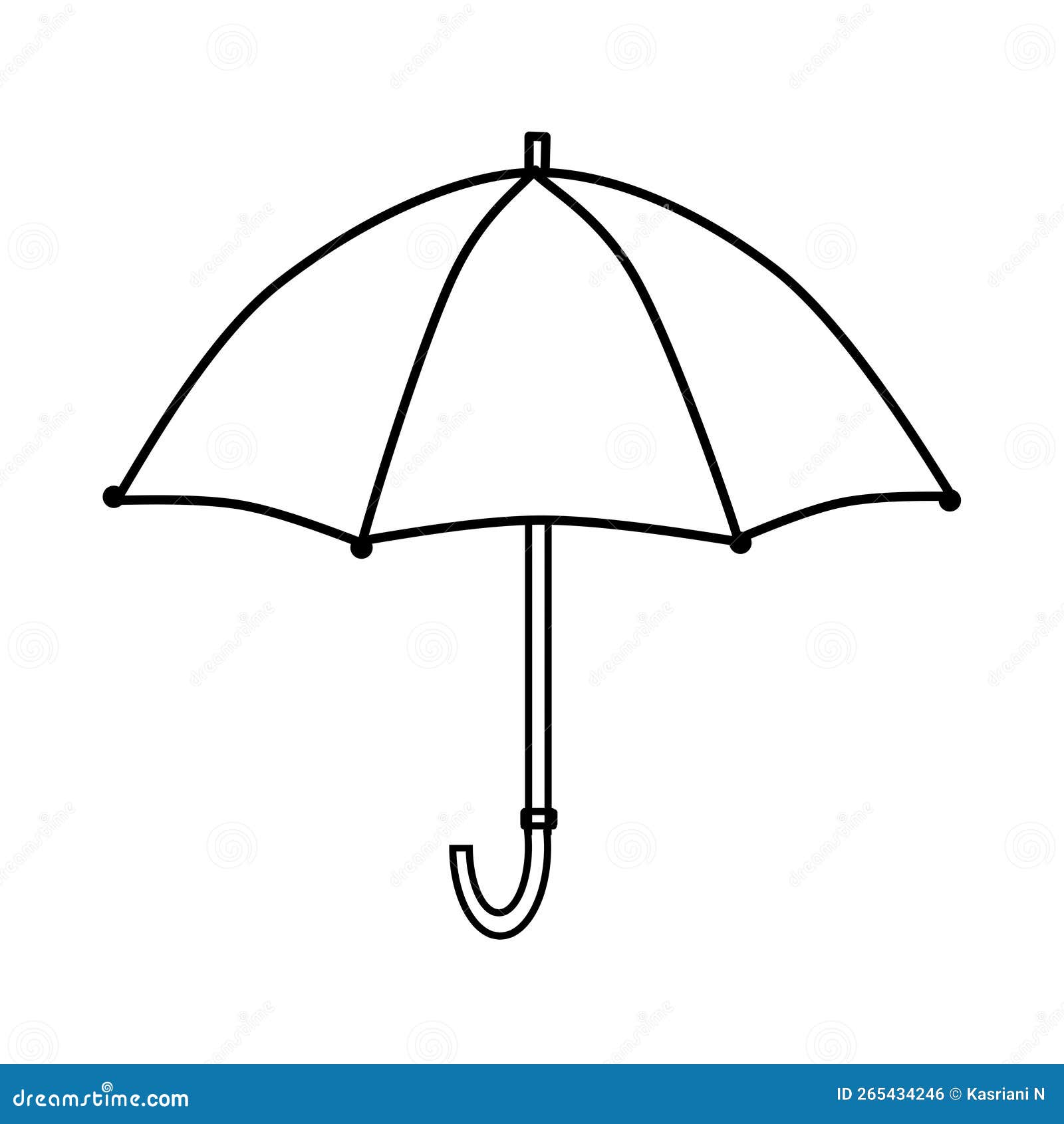 The drawing of umbrella for coloring coloring page for kids and toddler stock illustration