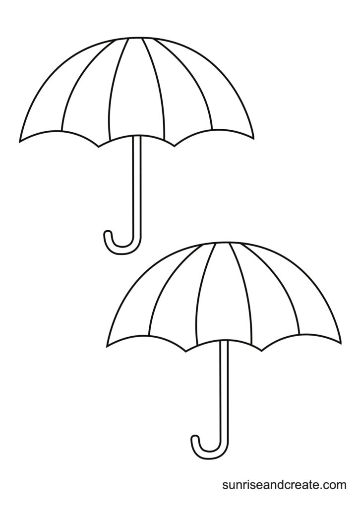 Free printable umbrella templates different designs sizes