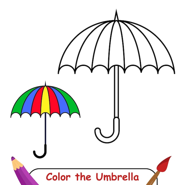 Premium vector coloring book for kids umbrella vector graphics