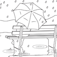 Rainy day umbrella coloring pages