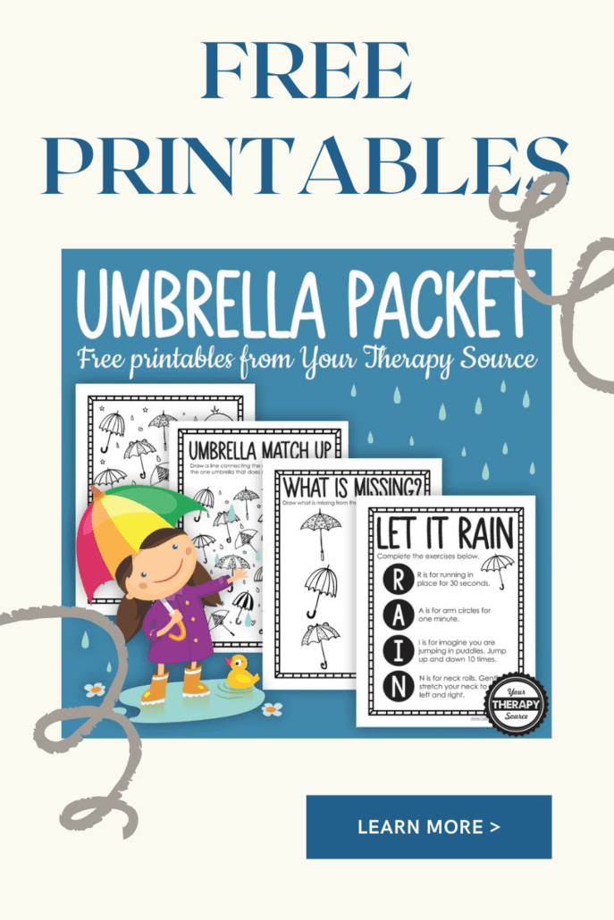 Umbrella coloring page packet