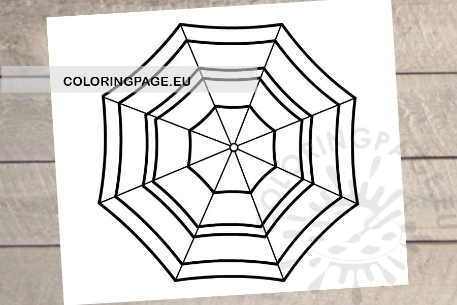 Beach umbrella top view coloring page