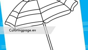 Beach umbrella top view coloring page