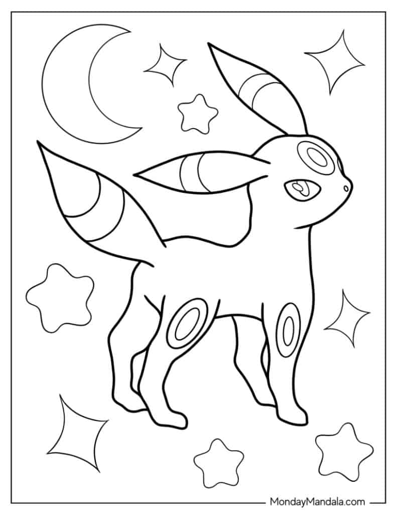 Eevee coloring pages free pdf printables