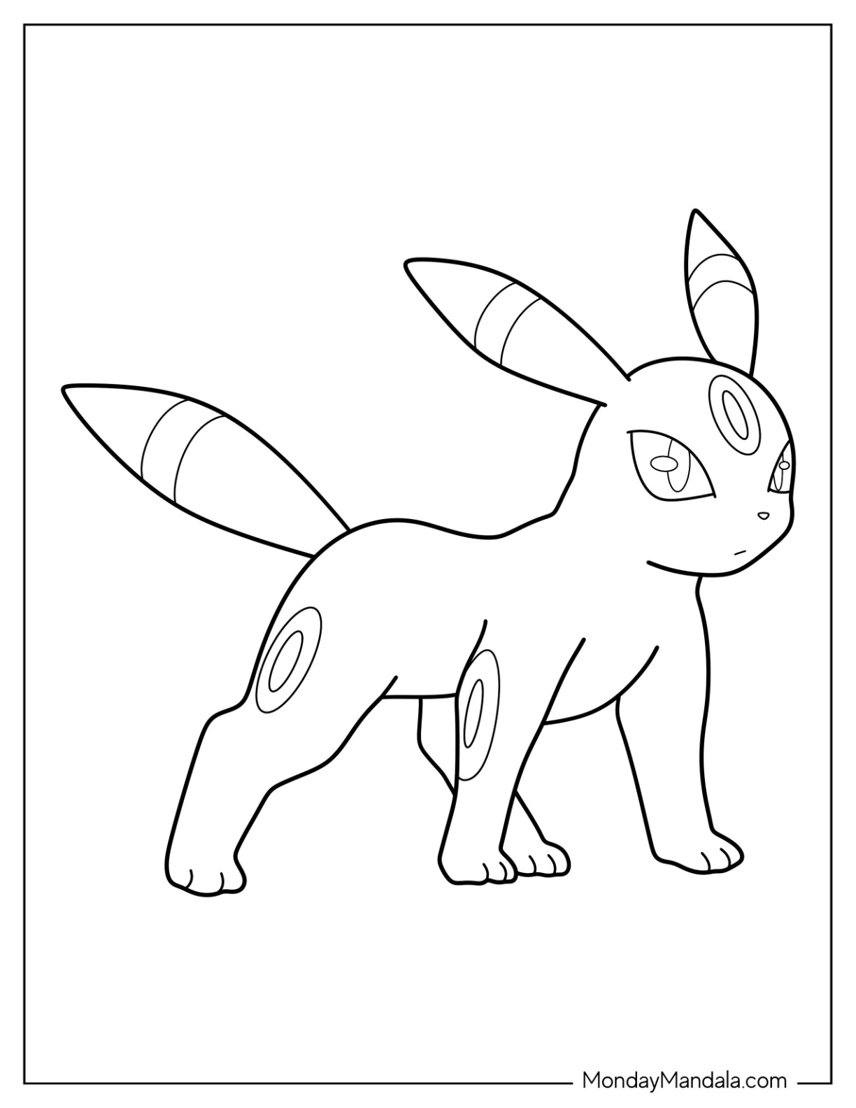 Umbreon coloring pages free pdf printables