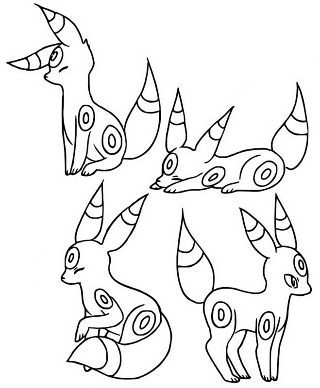 Coloring page popular pokãmon umbreon