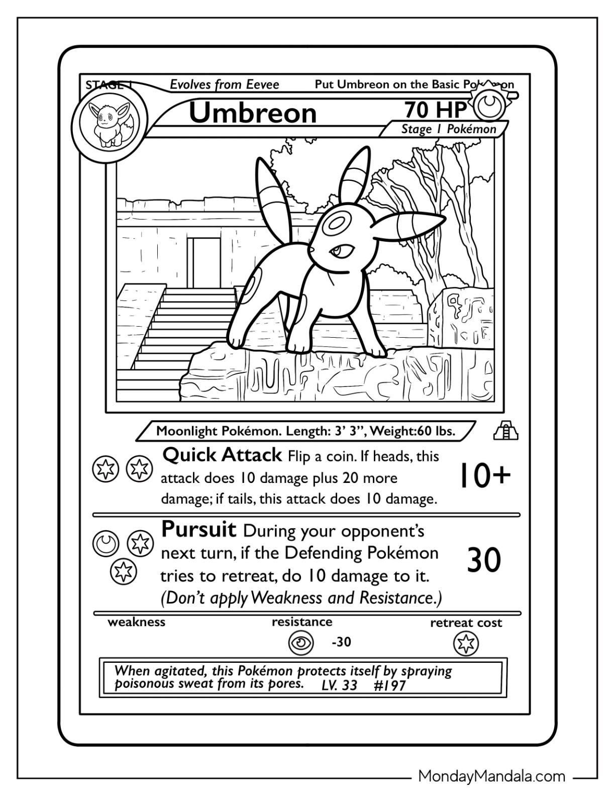 Umbreon coloring pages free pdf printables