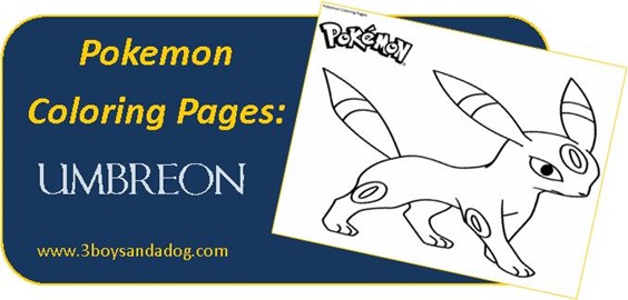 Umbreon pokemon coloring pages for boys