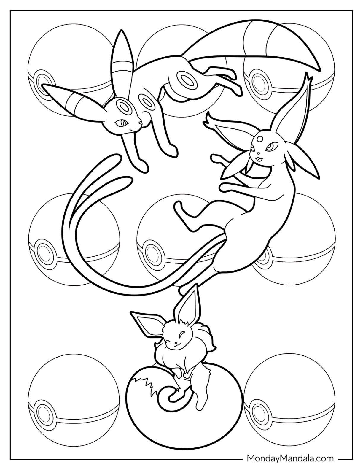 Umbreon coloring pages free pdf printables