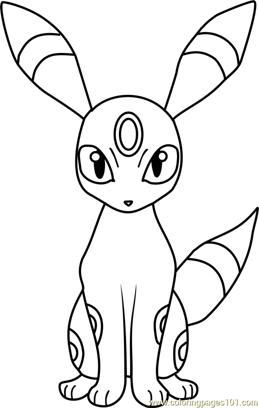 Umbreon pokemon coloring page for kids