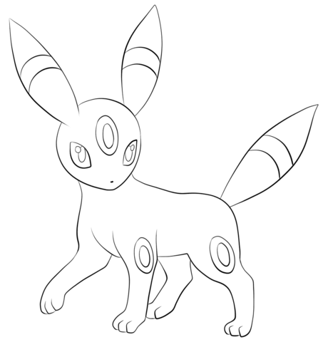 Umbreon coloring page free printable coloring pages