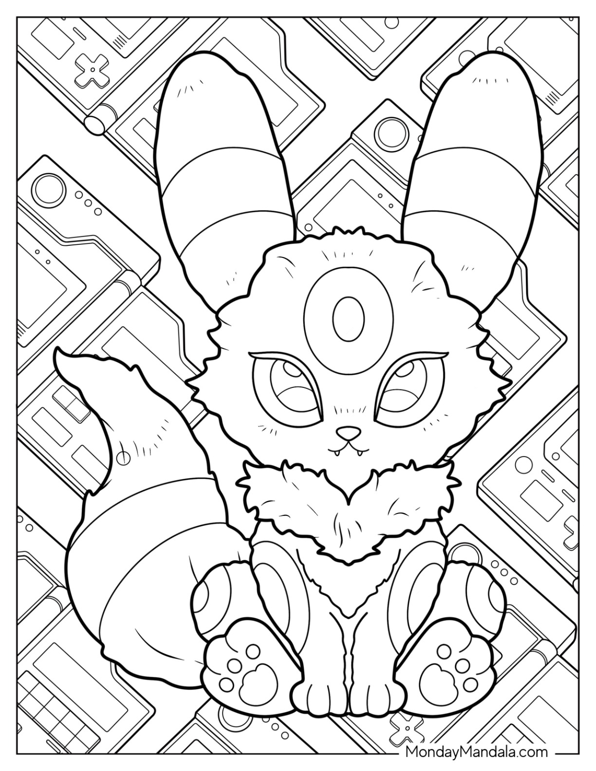 Umbreon coloring pages free pdf printables