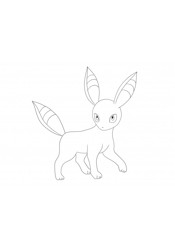 Umbreon from pokãmon easy to print and color for kids of all ages