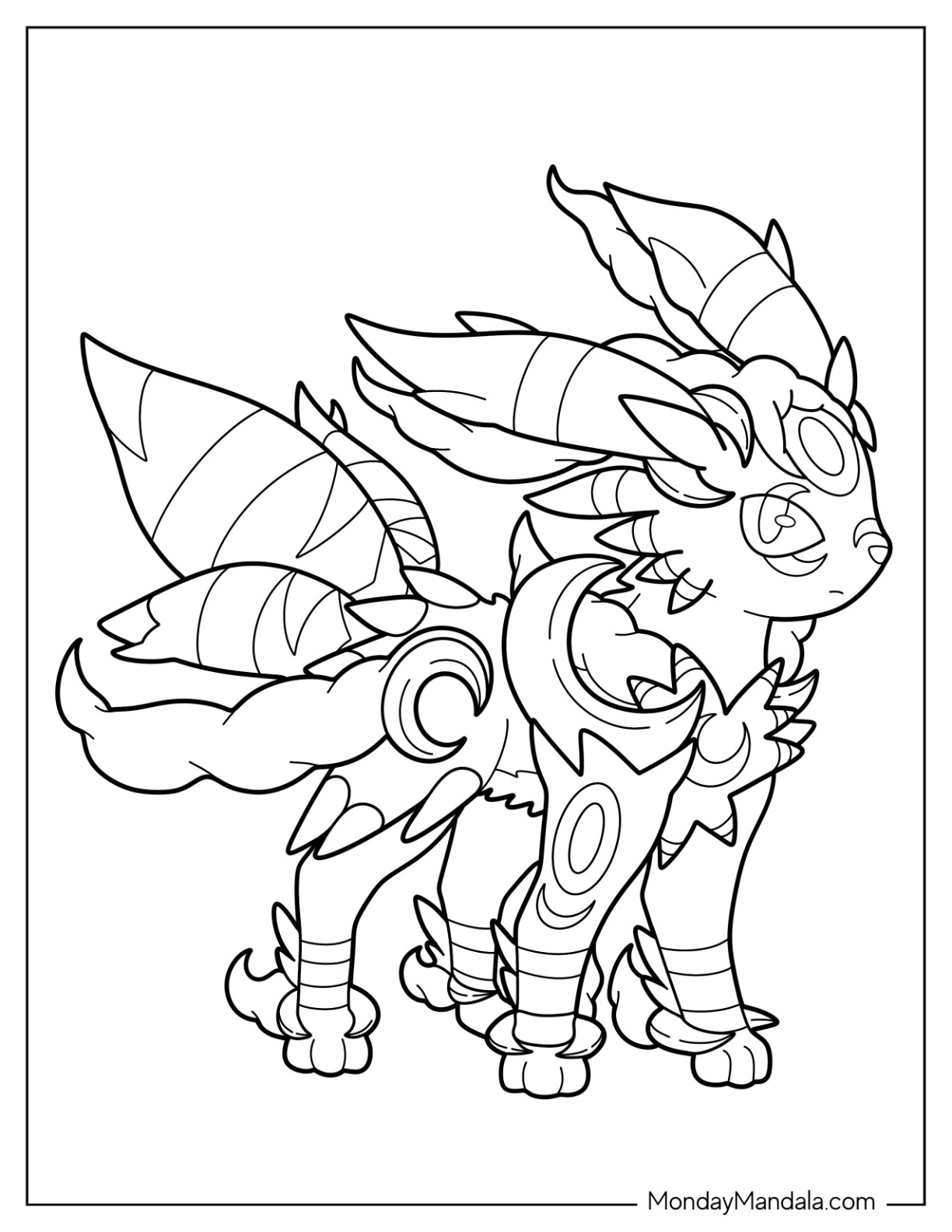 Umbreon coloring pages free pdf printables