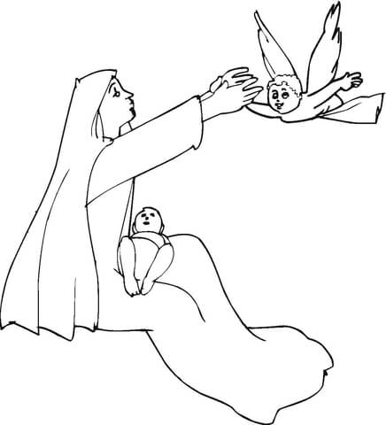 Angel visits mary coloring page free printable coloring pages