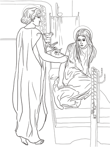 Annunciation of mary coloring page free printable coloring pages