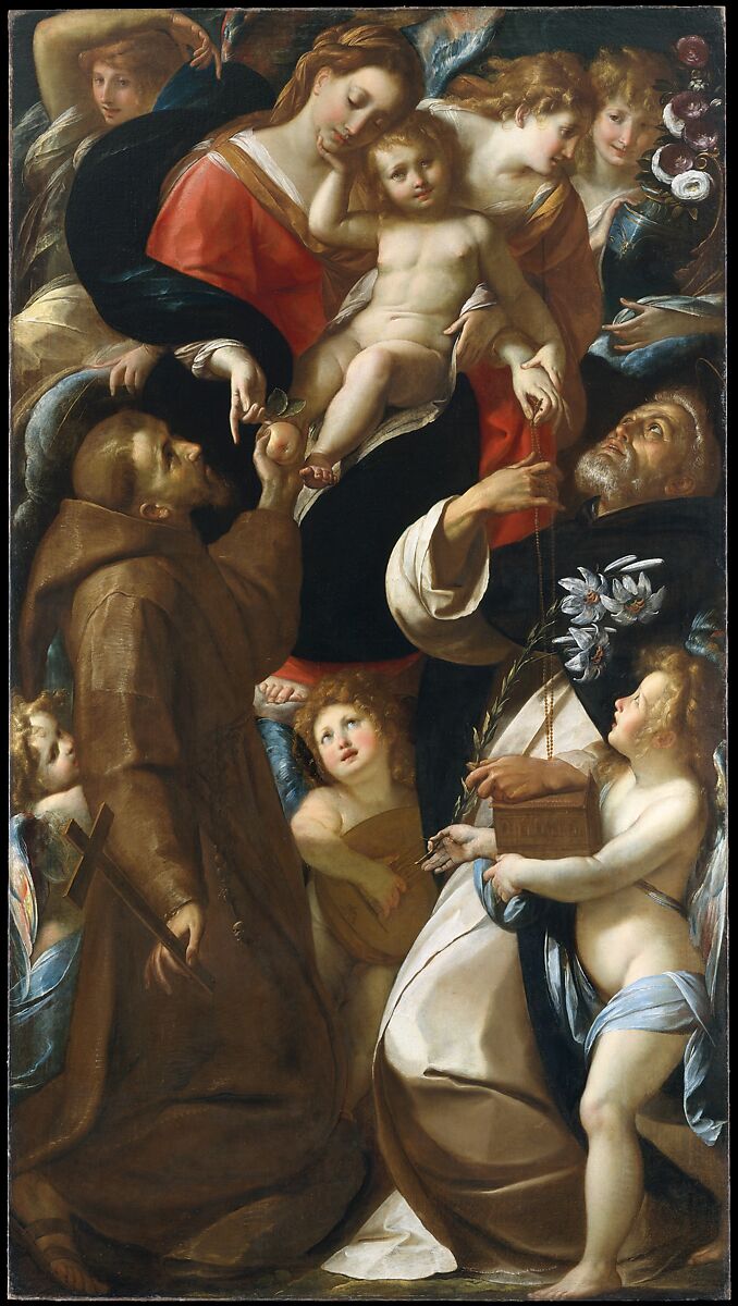 Giulio cesare procaccini madonna and child with saints francis and dominic and angels the metropolitan museum of art