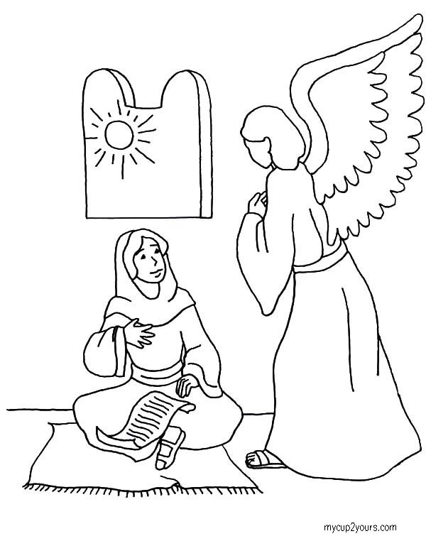 Angel visiting mary coloring pages angel coloring pages christmas coloring pages bible coloring pages