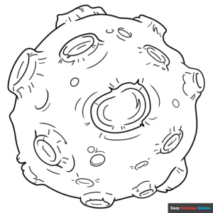 Asteroid coloring page easy drawing guides