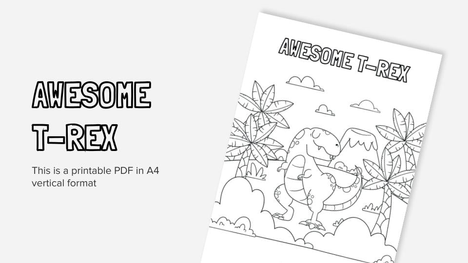 Fichas imprimibles para colorear en pdf con dinosaurios
