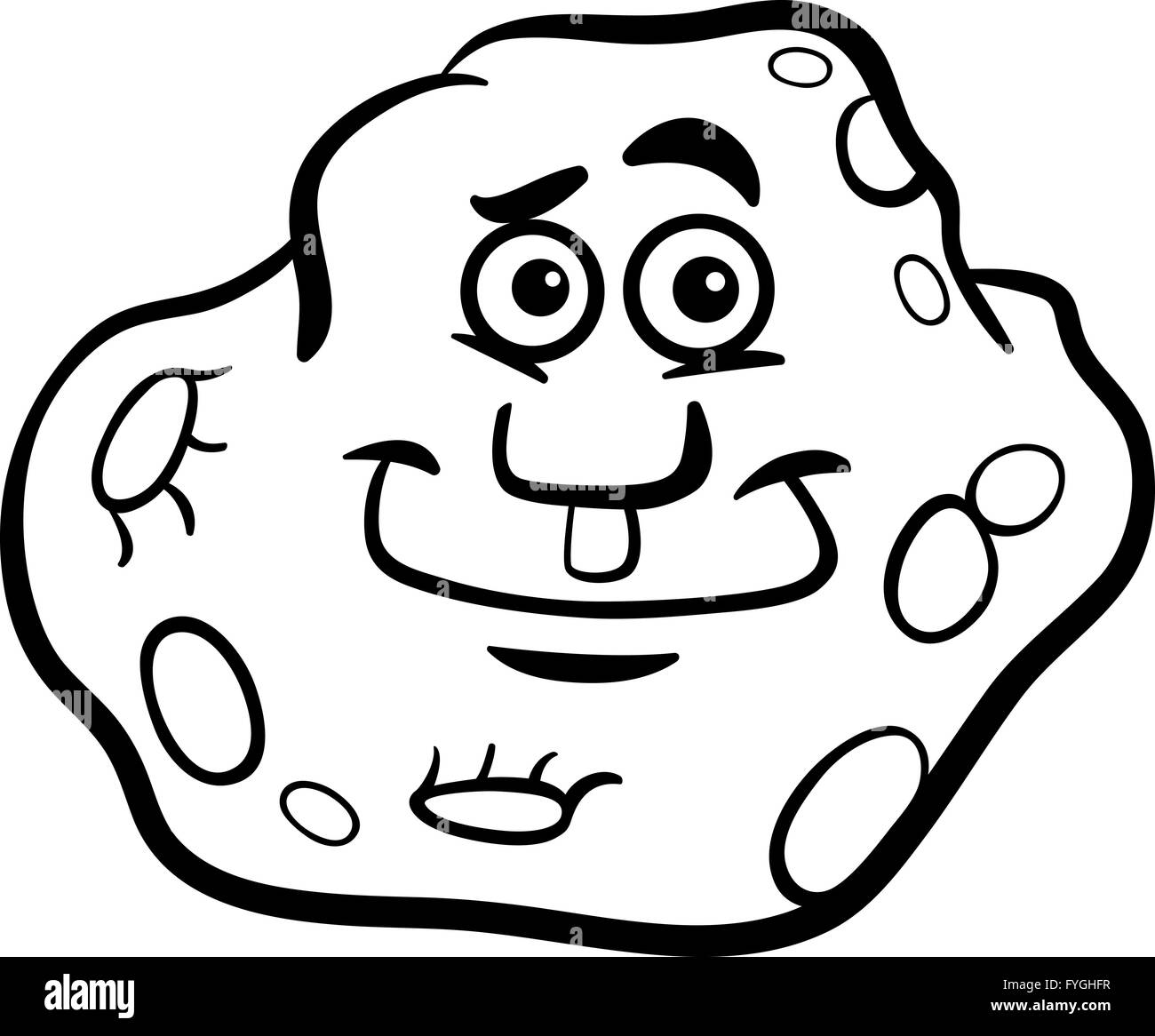 Cartoon asteroid coloring page hi