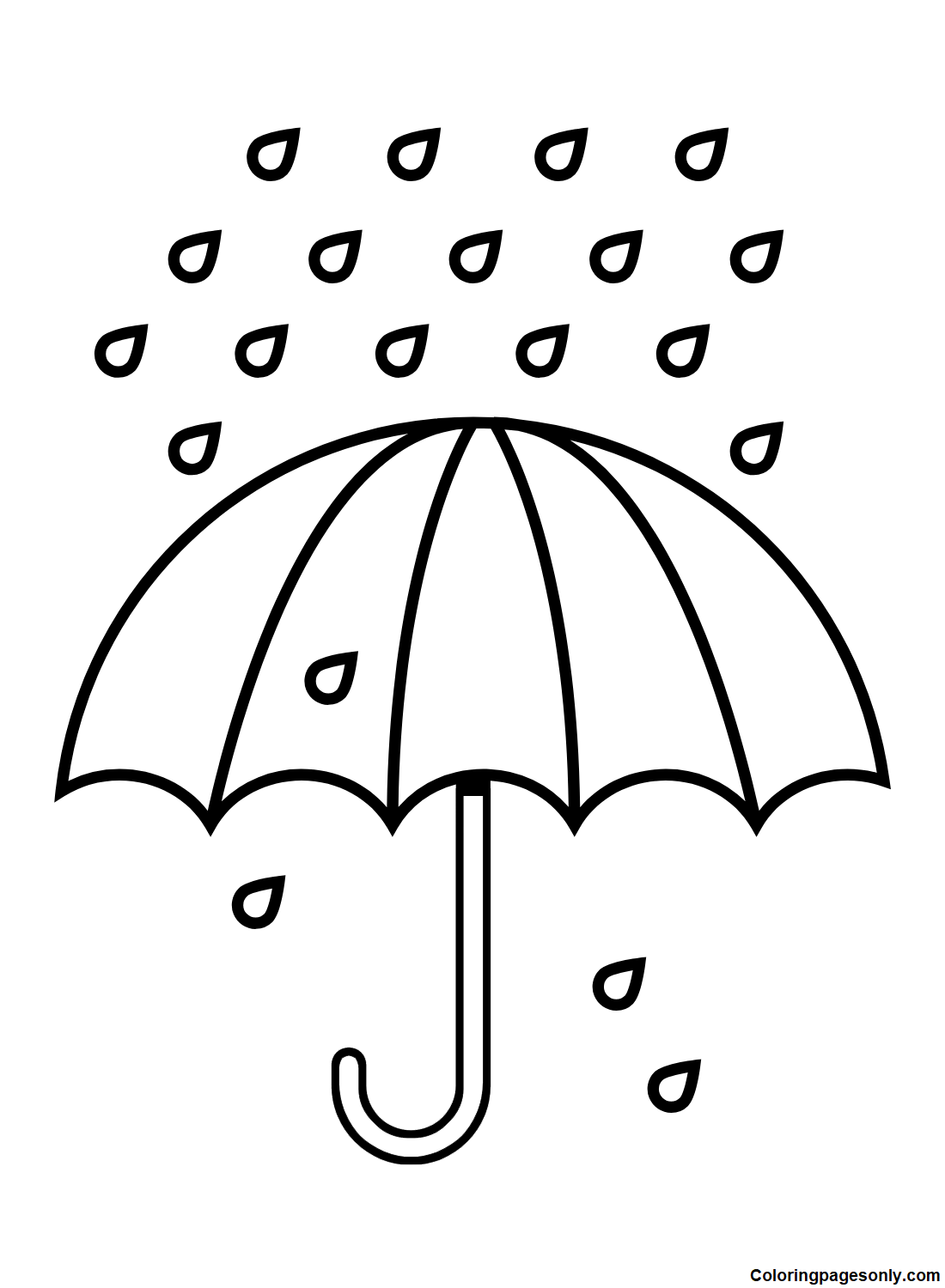 Umbrella coloring pages printable for free download