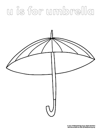 Umbrella coloring page