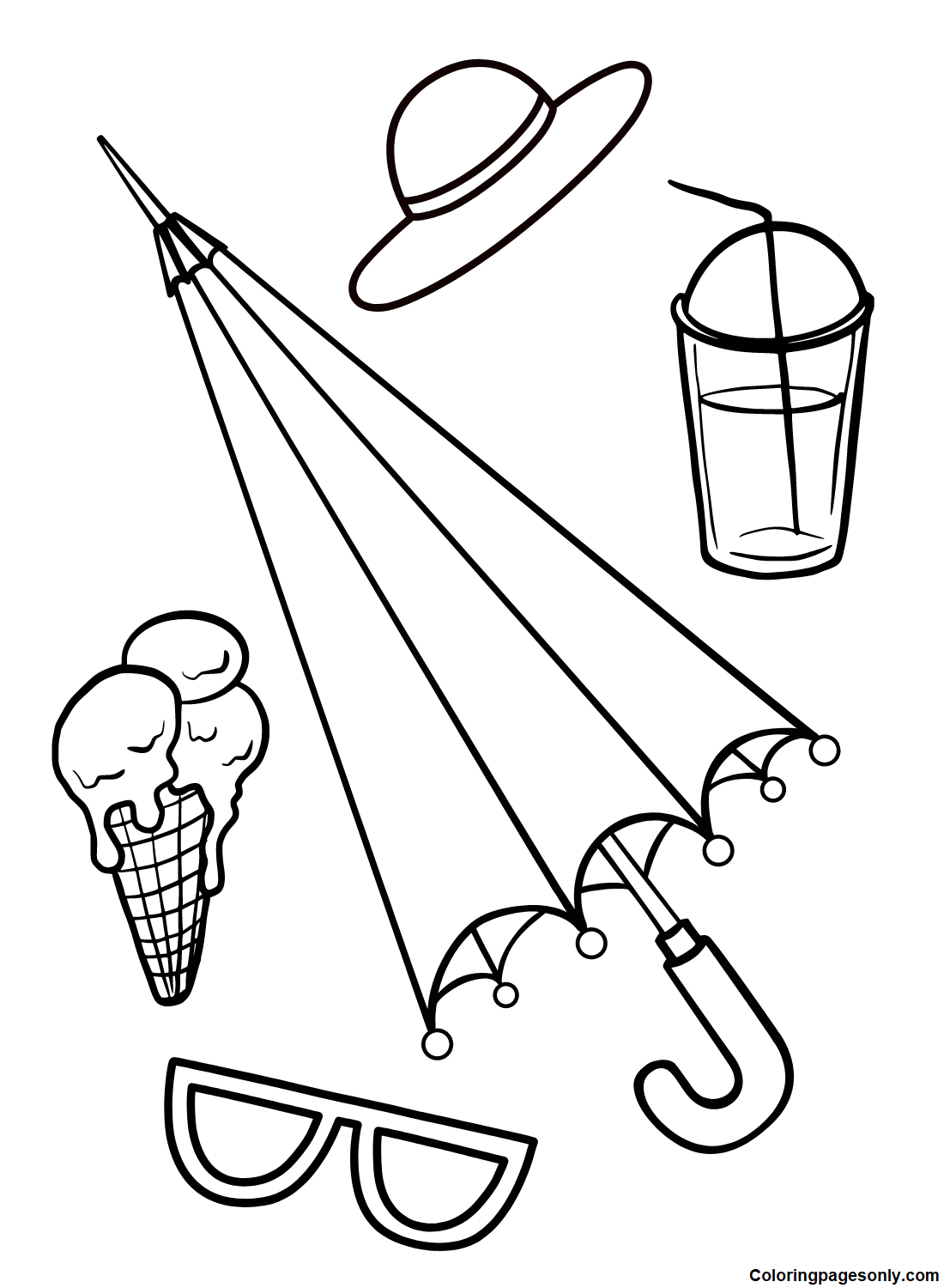 Umbrella coloring pages printable for free download