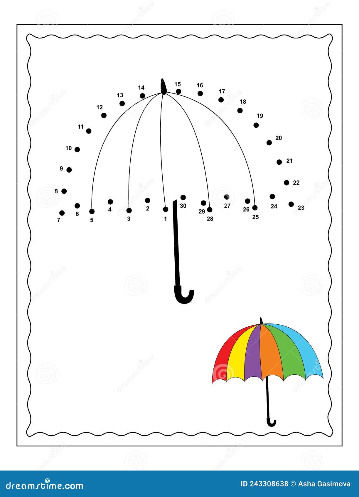 Umbrella coloring page stock vector illustration of preschoolprintable