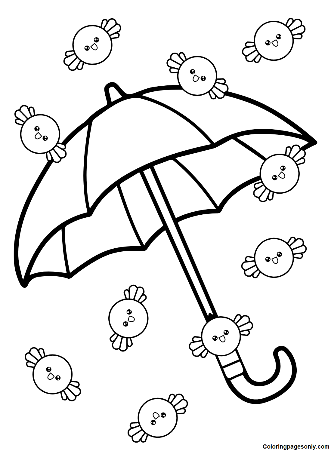 Umbrella coloring pages printable for free download