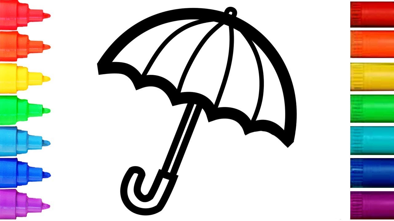 Coloring umbrellas how to draw coloring pages for toddlersdrawing for kids learn colours