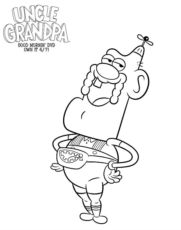 Cartoon network uncle grandpa and belly bag coloring page mama likes this cartoon coloring pages coloring pages uncle grandpa