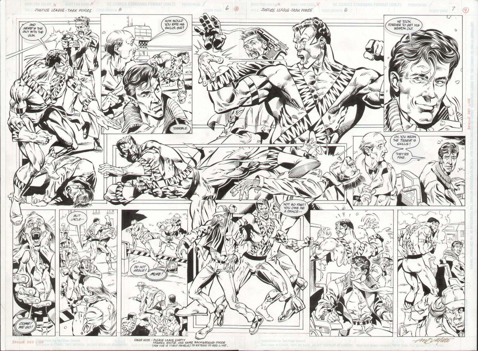 Batman paralyzed justice league double page original art st post