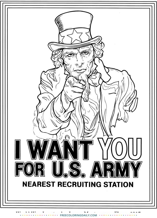 Free uncle sam coloring coloring pages patriotic posters coloring books