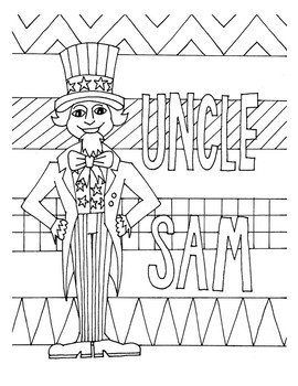 Uncle sam design coloring page by creativeartwithd tpt