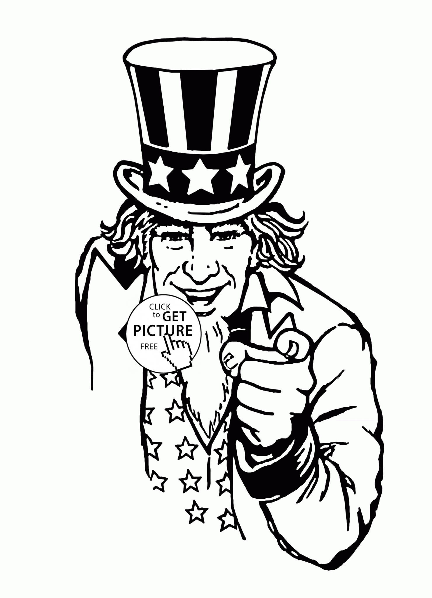 Uncle sam coloring page for kids coloring pages printables free