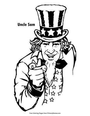 Uncle sam coloring page â free printable pdf from