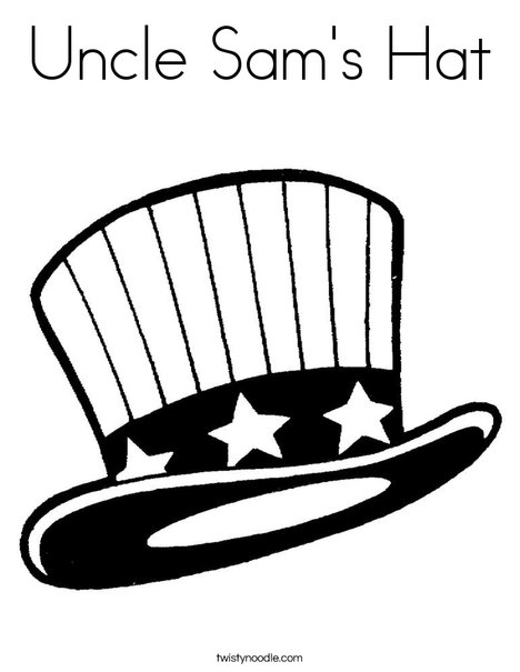 Uncle sams hat coloring page