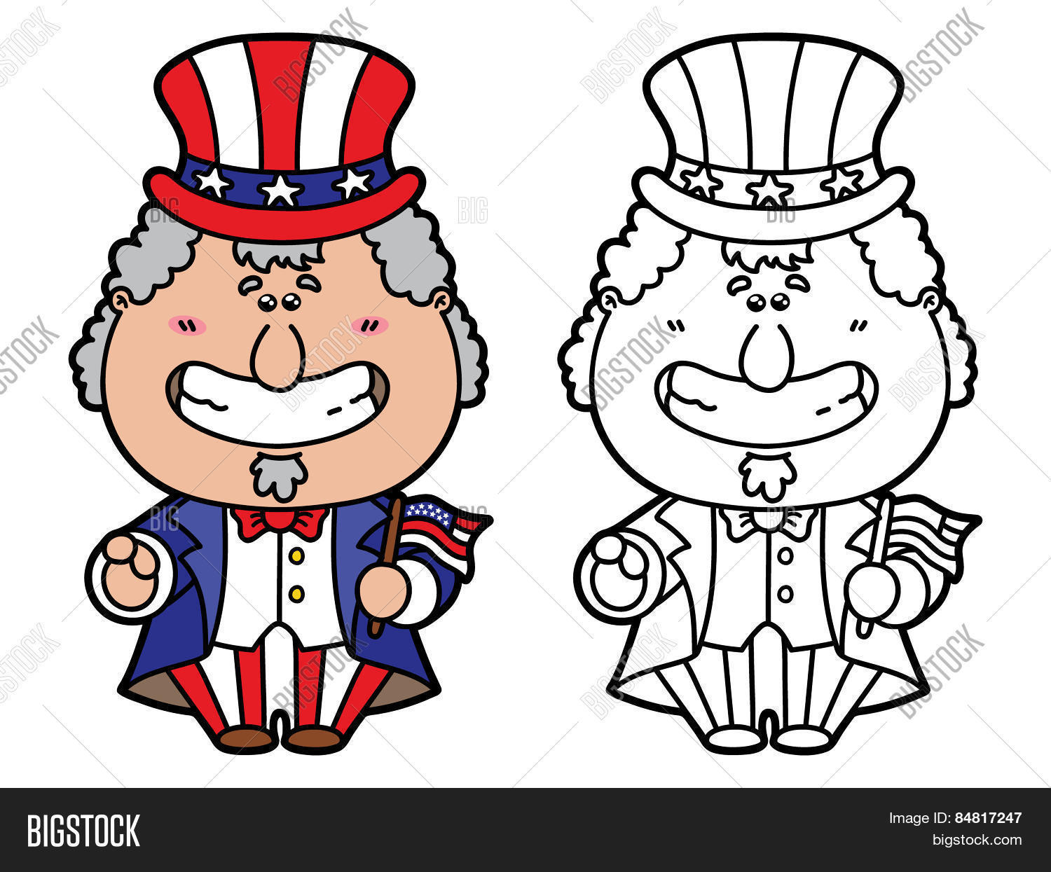 Uncle sam coloring vector photo free trial bigstock