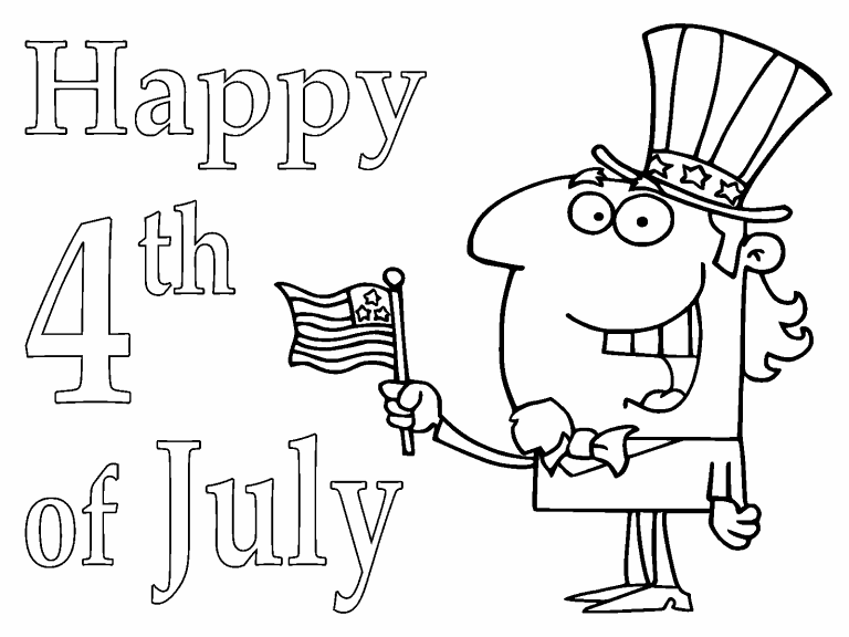 Free coloring page jul uncle sam th of july