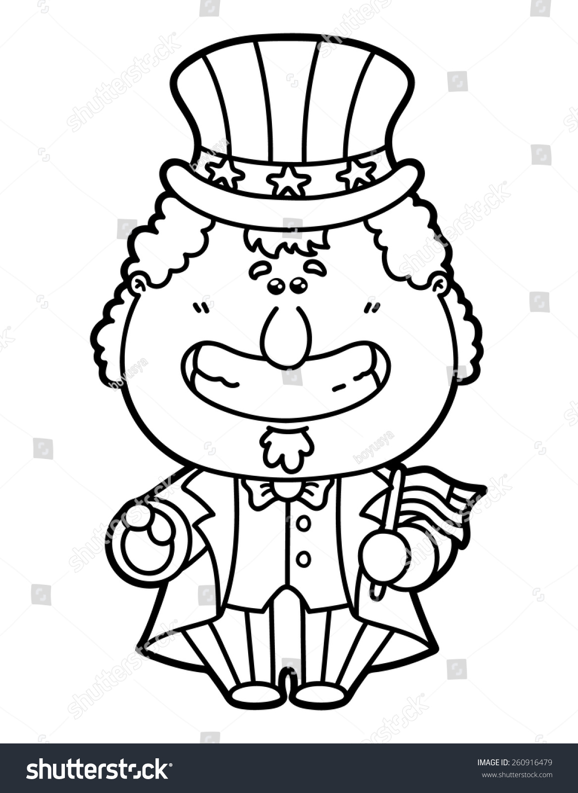 Funny uncle sam vector illustration coloring stock vector royalty free
