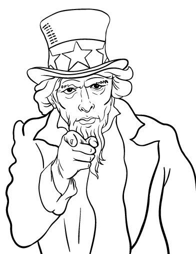 Free uncle sam coloring page