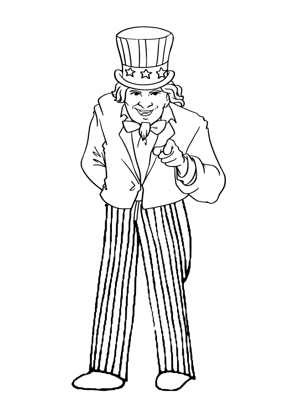 Uncle sam coloring page