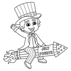 Uncle sam outline vector images over