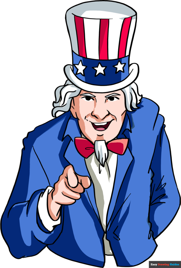 How to draw uncle sam