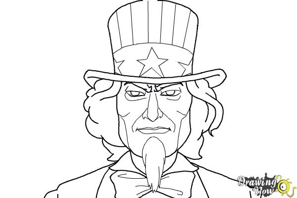 How to draw uncle sam