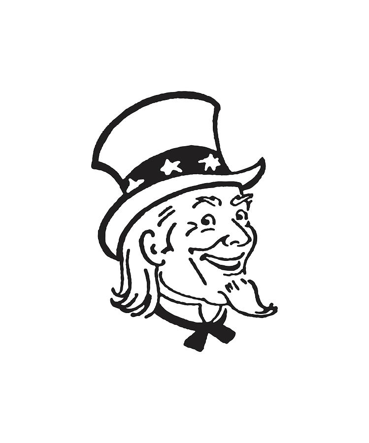 Smiling uncle sam drawing by csa images