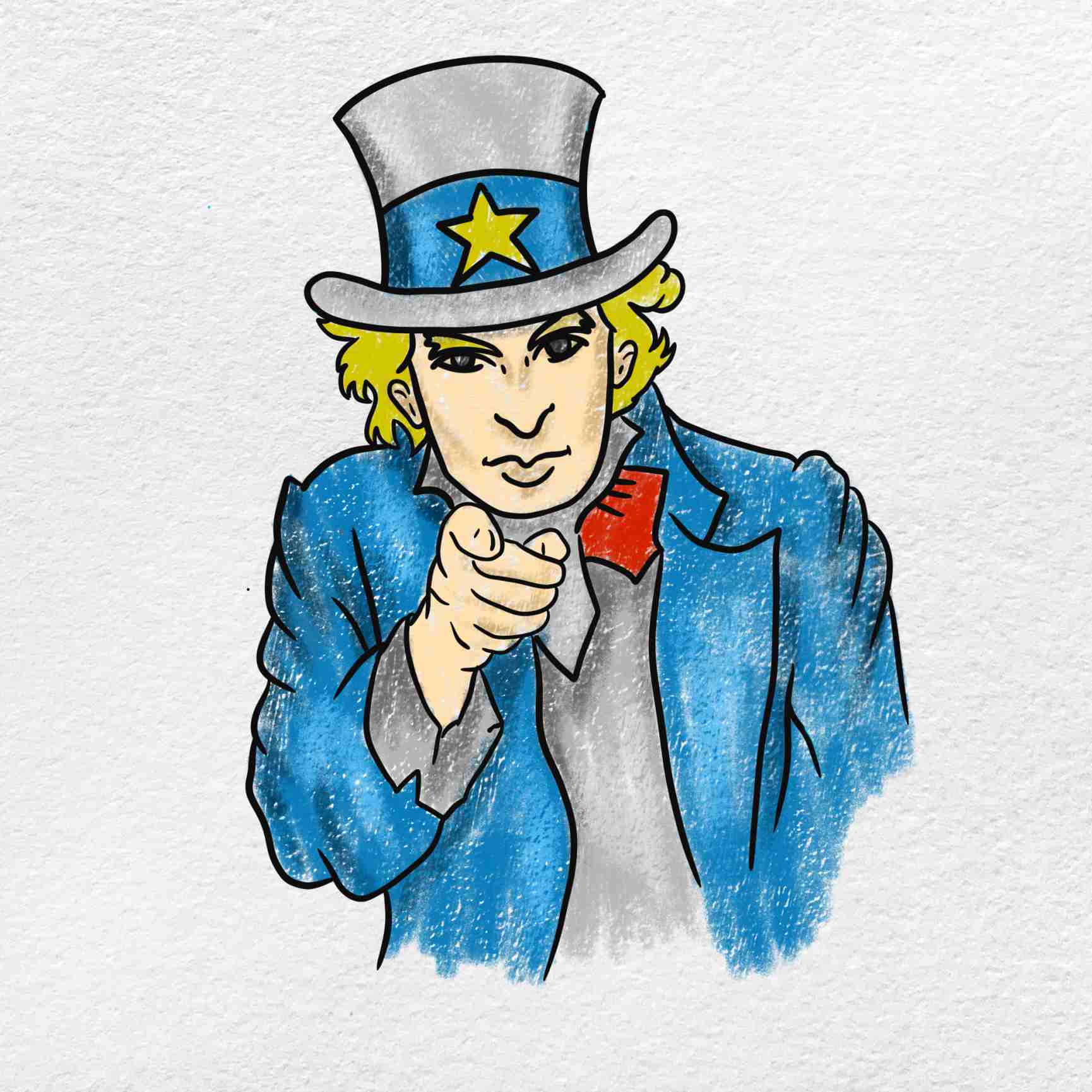 Draw uncle sam